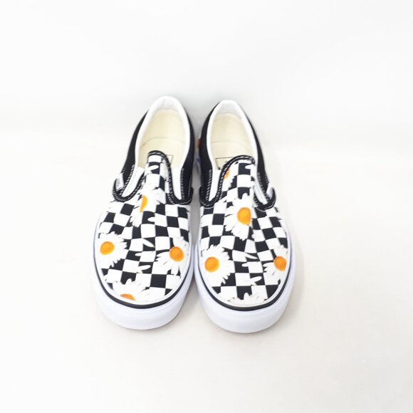 Vans Classic Slip On Love Me Not Daisy Flower Floral White Shoe Sneaker Womens 6 - Picture 8 of 12